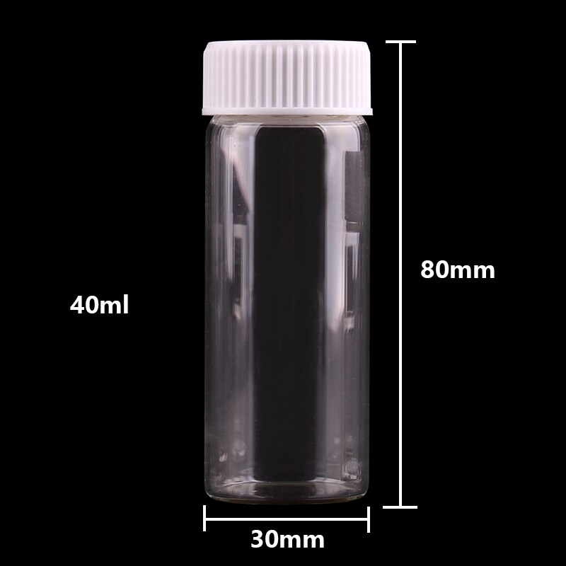 Botellas de vidrio transparentes de 15 ml, 25 ml, 40 ml, 50 ml, 60 ml, con tapón de rosca de plástico blanco, frascos pequeños, para manualidades, 24 Uds.