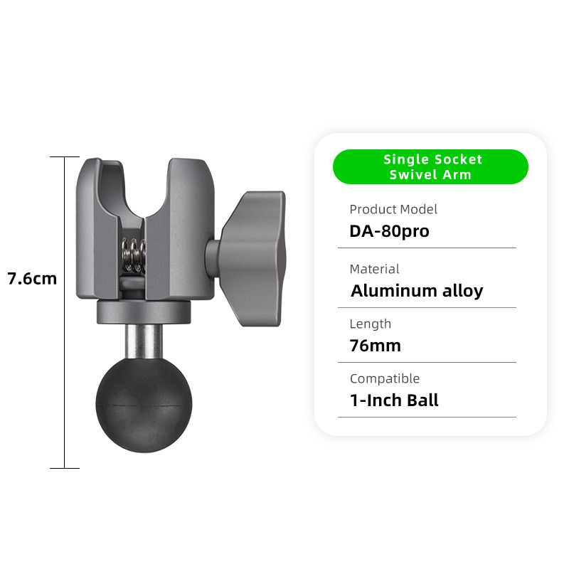 FANAUE Aluminum Alloy Double Socket Arm 25 mm/1 Inch Ball Head Holder Mount Clamp for Bicycle Motorcycle Camera for RAM MOUNTS: black