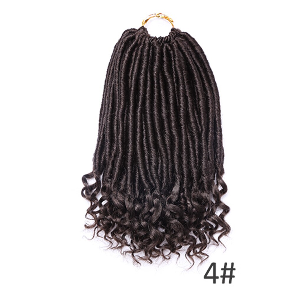 Lot Faux Locs Straight Crochet Hair Goddess Locs with Curly Ends 16 Inch Synthetic Prelooped Crochet Twist Hair Extensions: 12inch  4