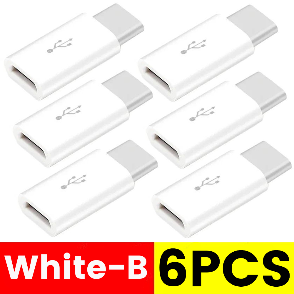 6/1Pcs Type C Female To Micro USB Male Adapter Connector Type-C Micro USB Charger Adapter for Xiaomi Huawei Phone Converter: Blue