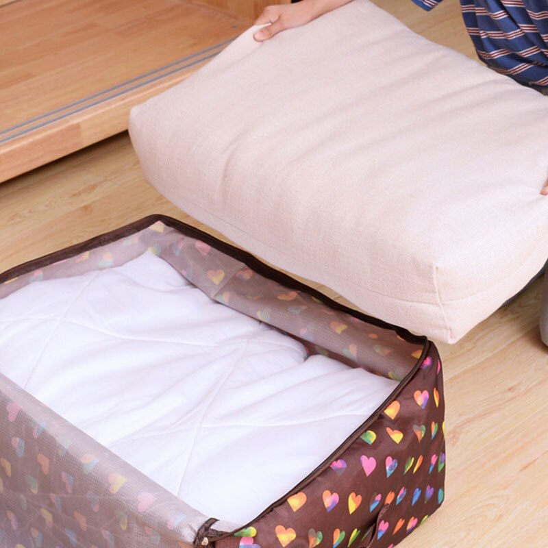 Foldable Oxford Cloth Storage Bag Clothing Bedding Blanket Quilt Closet Organizer Box Cabinet Wardrobe Container With Handles