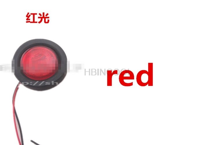 Led 2 Inch Ronde Trailer Achterlicht Grote Vrachtwagen Achterlicht Oplegger Elektronische Achterlicht Trailer Lont Staart licht: red