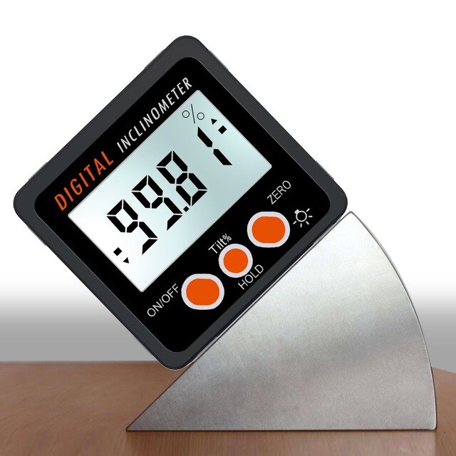 360 Graden Hoek Gradenboog Universal Bevel Box Mini Elektronische Digitale Gradenboog Inclinometer Tester Meetinstrumenten: orange color