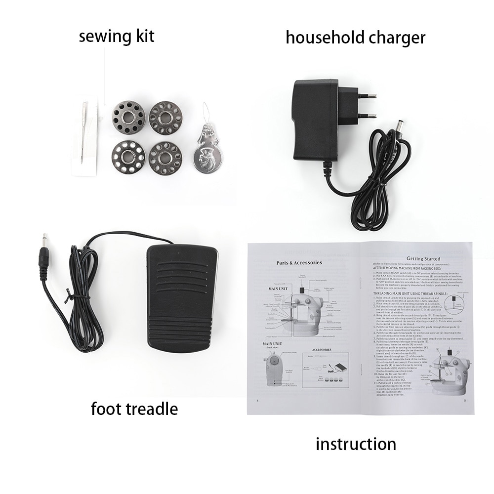 Tragbare Nähmaschine Cordless Mini Handheld Elektrische Nähmaschine Schnell Crafting Ausbessern Maschine mit Fuß Pedal