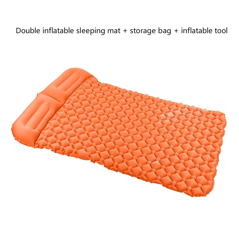 Opblaasbare Kamp Matras/Self Opblaasbare Matrassen/Opblaasbare Matras Slapen Pad Outdoor 2 Persoon Kamp Mat Tent Mat Reizen: Oranje