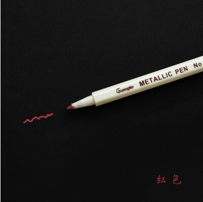 10 Kleuren Set Tekenen Schilderen Marker Pennen Metallic Pen Voor Zwart Papier Glas Hout Kunst Schoolbenodigdheden Briefpapier Handtekening Pen: Red 10 Pcs