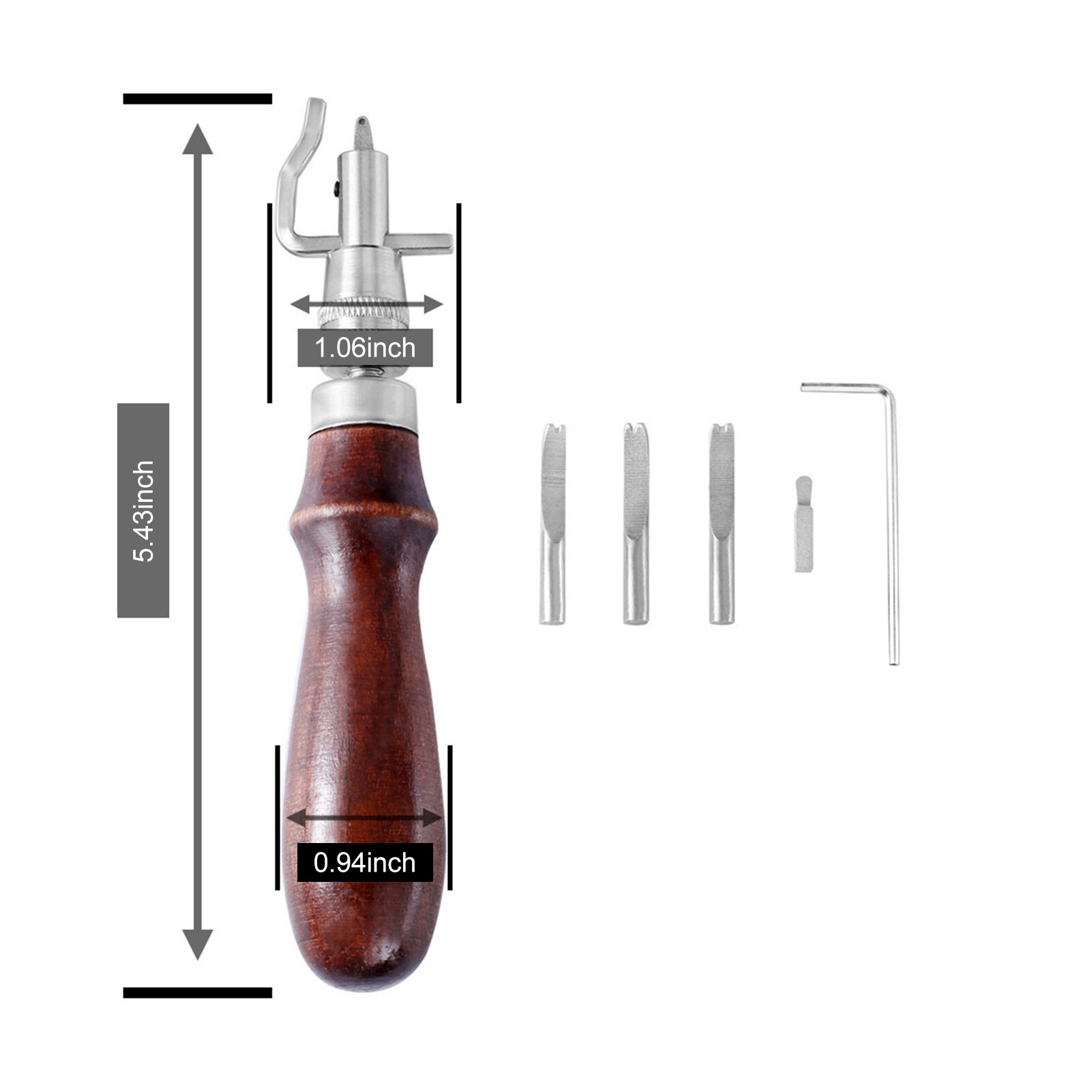 Leather Carving Cutting Edge Tools Leather Groover Tool 7 in 1 Pro Adjustable Stitching Groover and Creasing Edge Beveler Tool