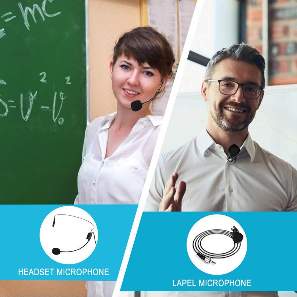 Wireless Headset Portable Microphone Mini Lapel lavalier Mic Transmitter For Speech Recording Meeting and Teacher in Class