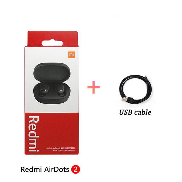 Xiaomi Redmi Airdots s Original Xiaomi Airdots 2 with Bluetooth 5.0 for Gaming Headset Wireless Earbuds with Mic Voice Control: Airdots 2 with cable