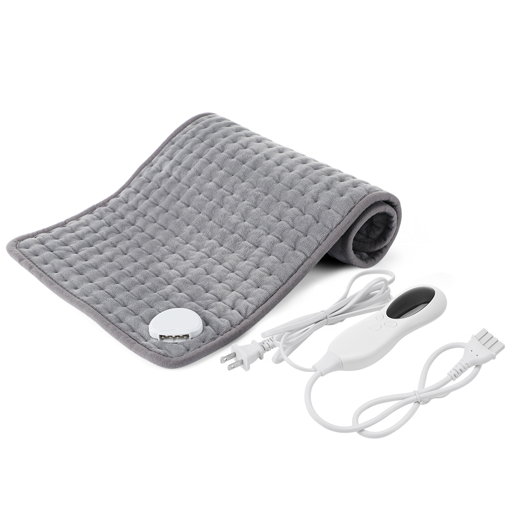 Almohadilla térmica eléctrica de 220v y 110v para Abdomen, cintura y espalda, manta térmica para mantener el calor, alivio del dolor, calentador de manos y pies para invierno, alfombra: Granate / Enchufe estadounidense