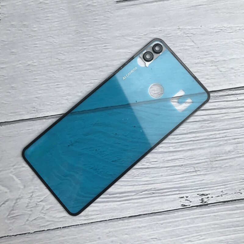 For Huawei Honor 8X Back Battery Cover Glass Panel Rear Door Housing Case With Camera Lens For Honor 8X Back Cover JSN-L21: Transparent Add Lens