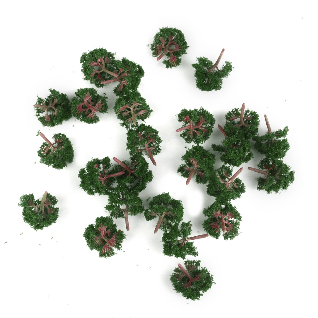 25pcs Plastic Model Tree, Forest Greenery Plants Z Gauge Building Park Garden Miniature Landscape Wargame Scenery Supplies