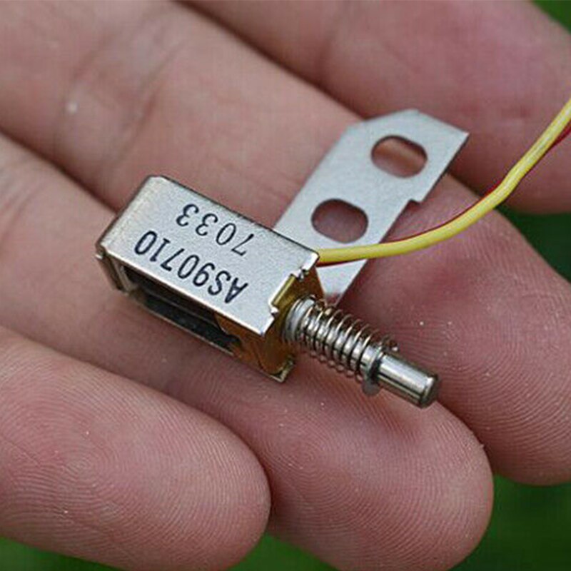 Tiny Mini DC5V 6V Suction Solenoid Electric Magnet Self-holding Plunger Electromagnet Mounting hole with bracket