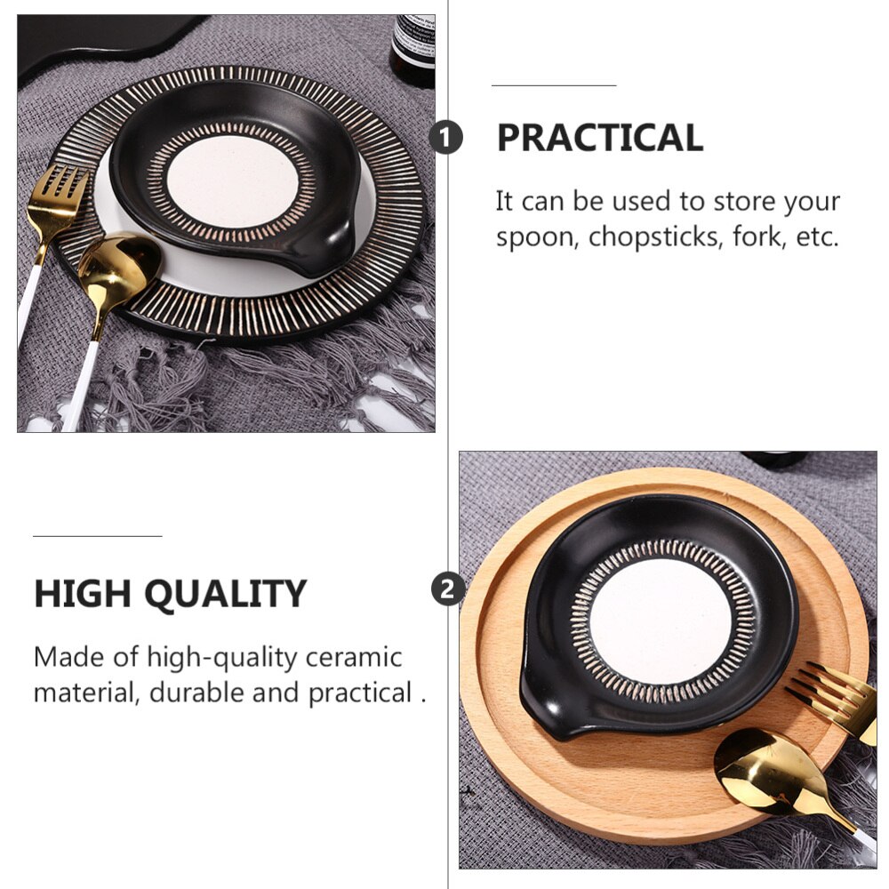 1Pc Ceramic Spoon Rest Stove Soup Spoon Rest Cooking Utensil Stand