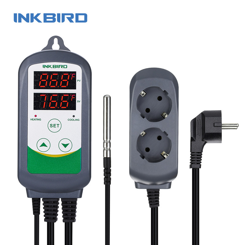 INKBIRD-controlador de temperatura de refrigeración, termostato regulador para invernadero, elaboración casera, enchufe de la UE, WIFI, ITC-308 y 308