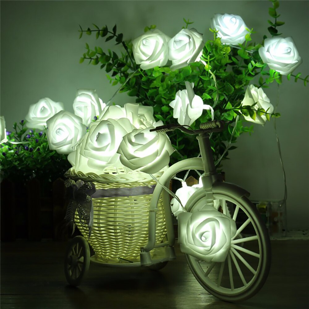 ledet lysslynge valentinsdag juledekorasjon usb drevet rose blomst ledet  d40