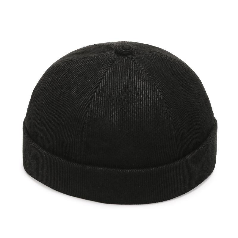 Brimless Skullies Cap Retro Men Adjustable Docker Caps Denim Beanie Hat Hip Hop Hat Vintage Solid Skullcap Unisex Bucket Cap: PURPLE