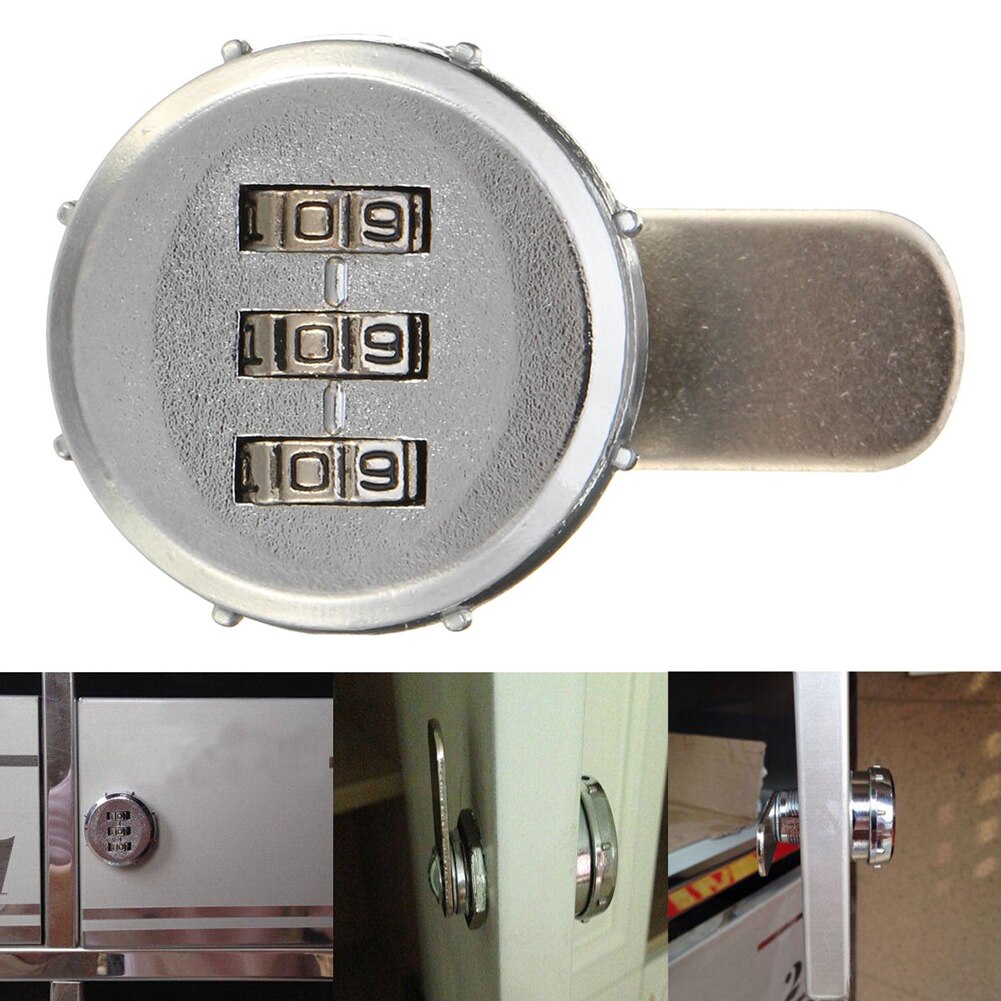 3 Digit RV Alloy Post Mail Box Combination Coded Cabinet Digital Keyless Cam Lock Drawer