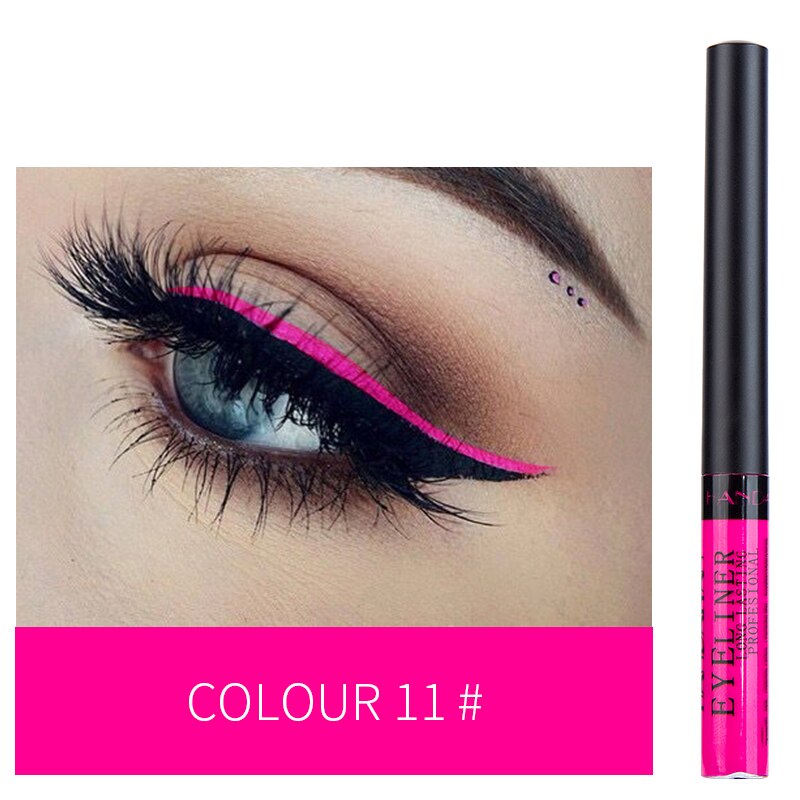 Bunte Neon- Grün Weiß matt Flüssigen Eyeliner Bleistift Wasserdicht machen-hoch Flüssigkeit Auge Liner Blau Gelb Augen Kosmetik Stift TSLM1: 11