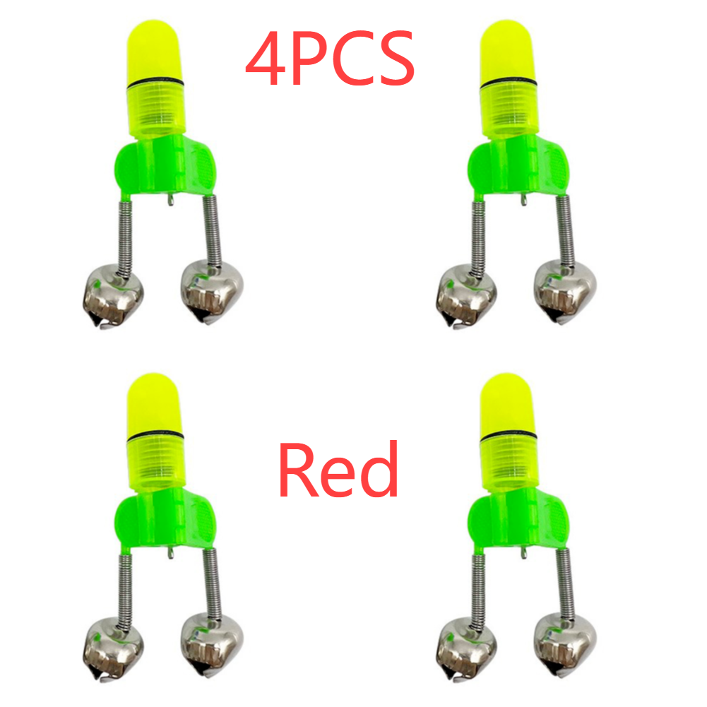 Cascabeles de pesca, caña de pescar nocturna, cebo para morder, luz de alarma, sonajero de pesca, picador de caña, accesorio de pesca de advertencia, 1-4 Uds.