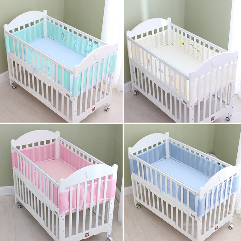 Pasgeboren Geanimeerde Wieg Rond Kussen Cot Bed Side Bumper Ademend Veiligheid Baby Wasbare Wieg Beddengoed Set Kid 'S Bed Protector