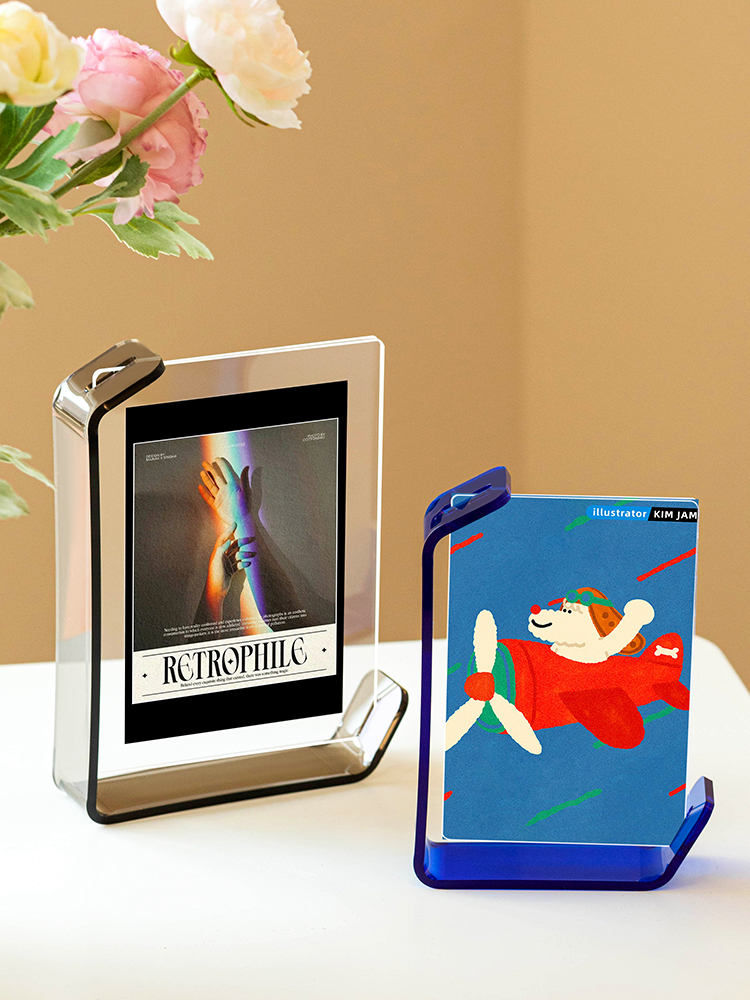 Acrylic Picture Frames Clear Picture Frames Acrylic Frameless Transparent Cubes Floating for Home Office Desktop Display