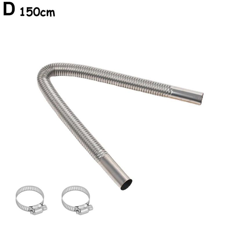Heater Accessories Threaded Exhaust Pipe Steel Heater Exhaust Pipe Round Tube Gas Vent for diesel Tank Accessories: D