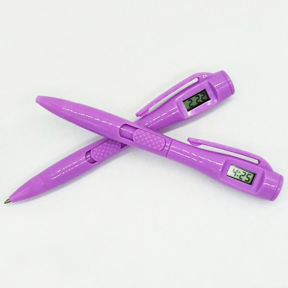 1pc Novità Penna a sfera con orologio digitale Penna elettronica Penne per esami Penna per orologi Penna per firma Scrittura Fornitura di cancelleria per la scuola