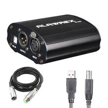 Recording Equipment USB 1- Channel Adapter XLR Audio Cable For Condenser Microphone