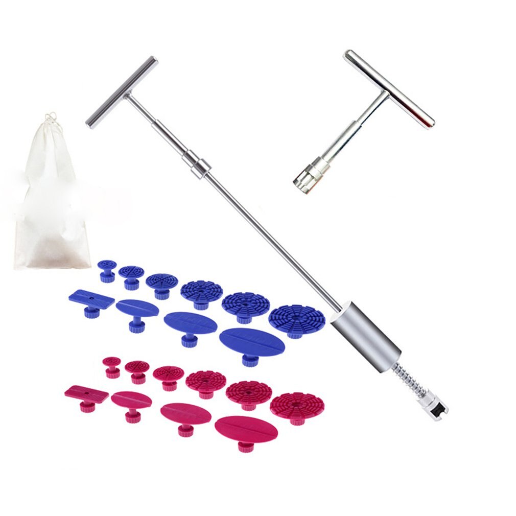 Universele Auto Reparatie Kit Removal Verveloos Deuk Repareren Tool Rechttrekken Deuken Cross Puller Set + 20 Stuks Lijm Pads