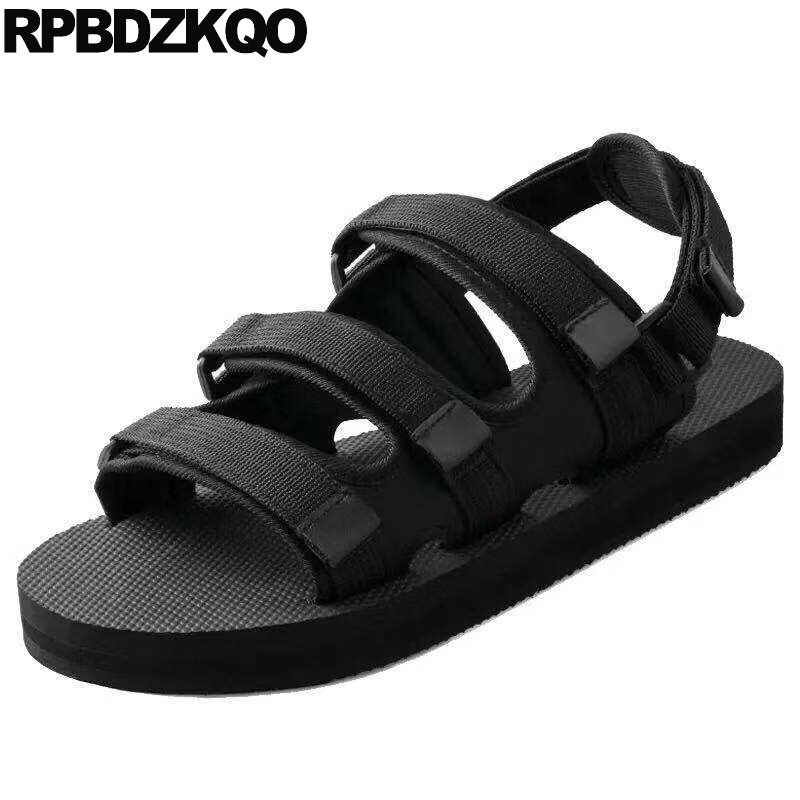 Udendørs flade romerske sneakers mænd gladiator sandaler sommer sport sort mesh native strop sko berømt mærke åben tå