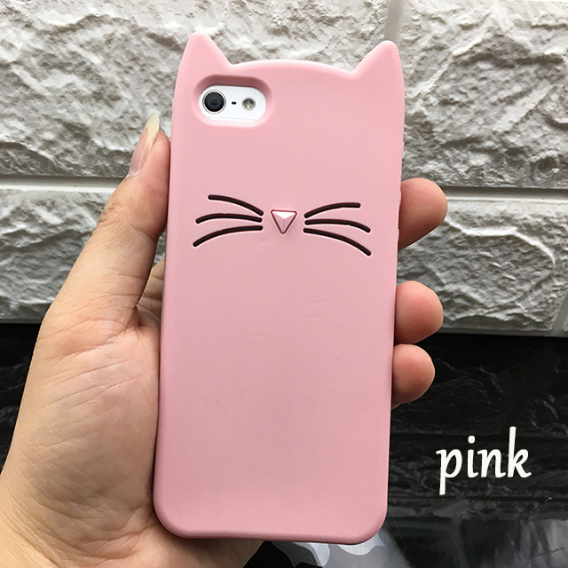 Funda para Iphone 5 5SCute silicona 3D brillo suave TPU gato fundas de teléfono Apple 6 6s 7 8 11 X XR Xs Max Fundas Coque para niña: Cuero genuino / Azul