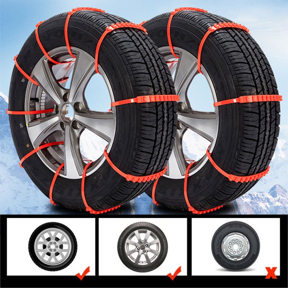Bridas antideslizantes para cadena de nieve, 10 piezas, nailon, para coche y SUV