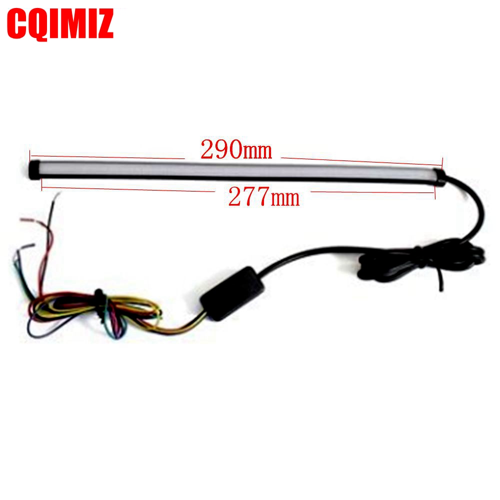 Motorcycle Sequential Running Brake Tail Light Turn Signal Integrated LED Stop Light Strip 290mm