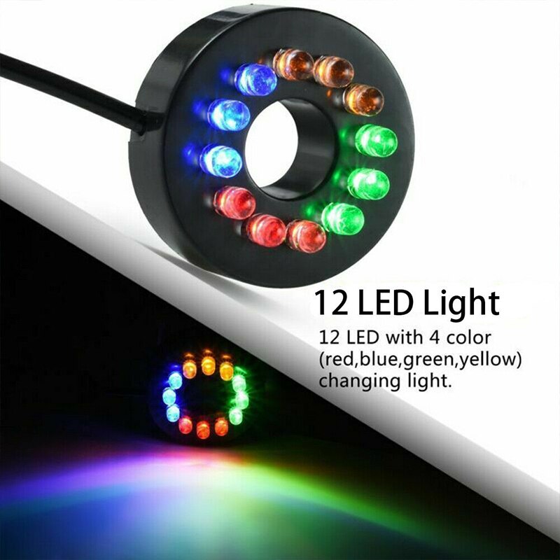 Cool LED Light Plate 15W Submersible Water Fountain Pump With 12 LED Light For Fish Tank Pond Garden Pool Safe Waterproof