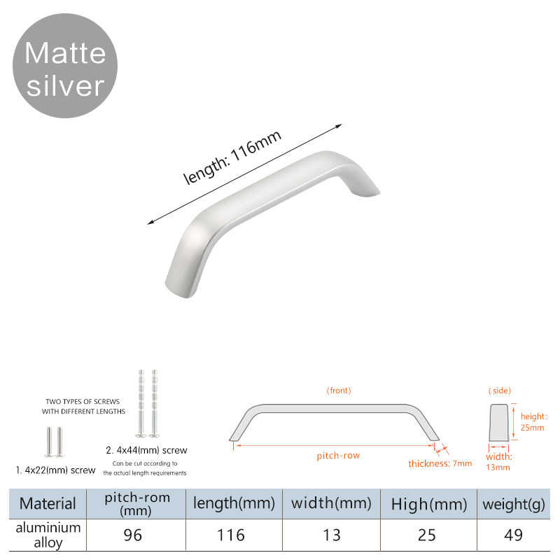 Minimalistisch modern meubilair kastdeur lade lange handgrepen voor badkamerkast zwarte aluminiumlegering: Chocolate