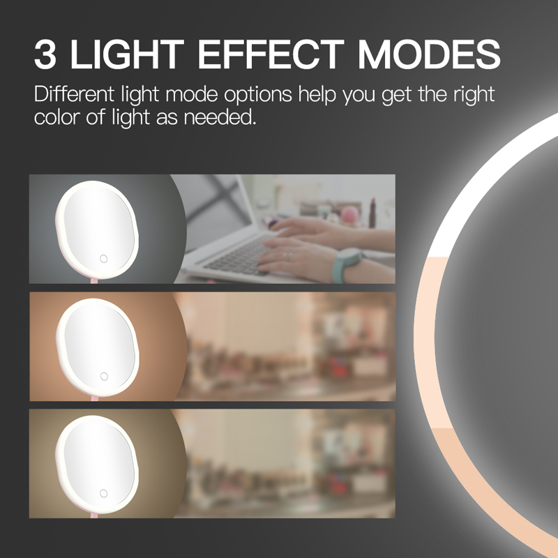 Maquillaje espejo de maquillaje espejo con luz Natural blanca luz del día tocador espejo led desmontable Base de almacenamiento Led Lustro espejo aumento