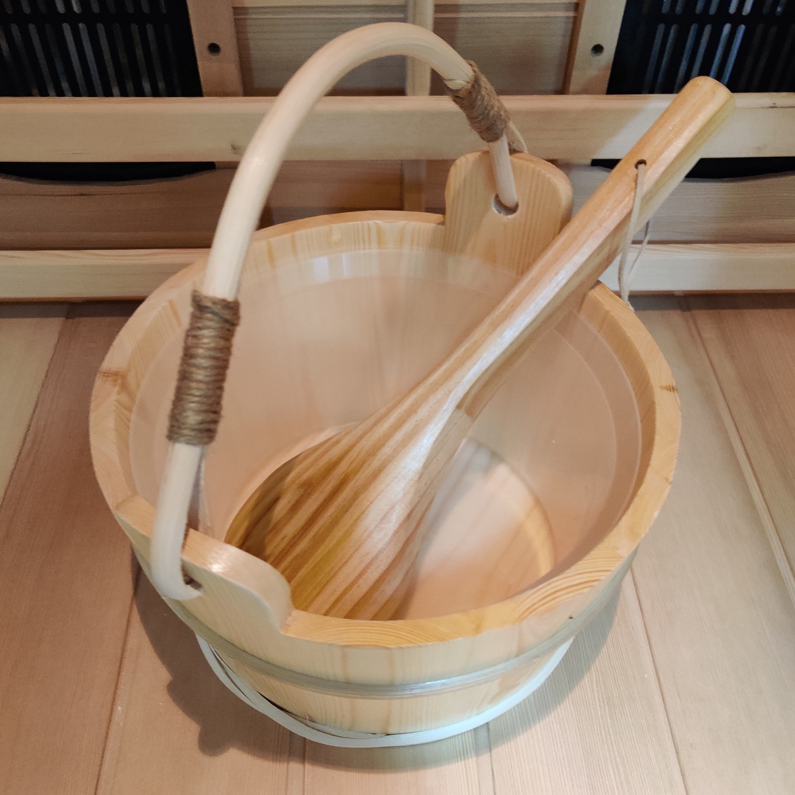 6l sauna træspand med øse kombineret sæt bærbare sauna rum spa tilbehør værktøjer gavnligt hud vægttab tønde