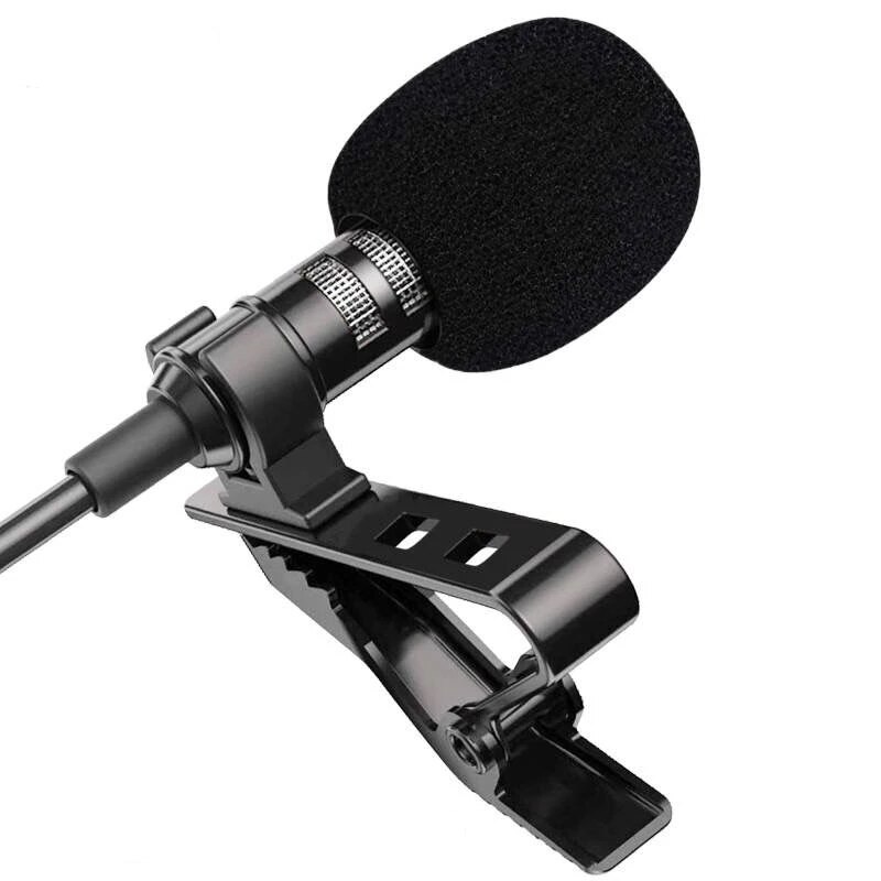 Mini microfono portatile 3m risvolto Lavalier Mic Clip-on microfoni asola esterni per PC portatile Chat di registrazione del Computer