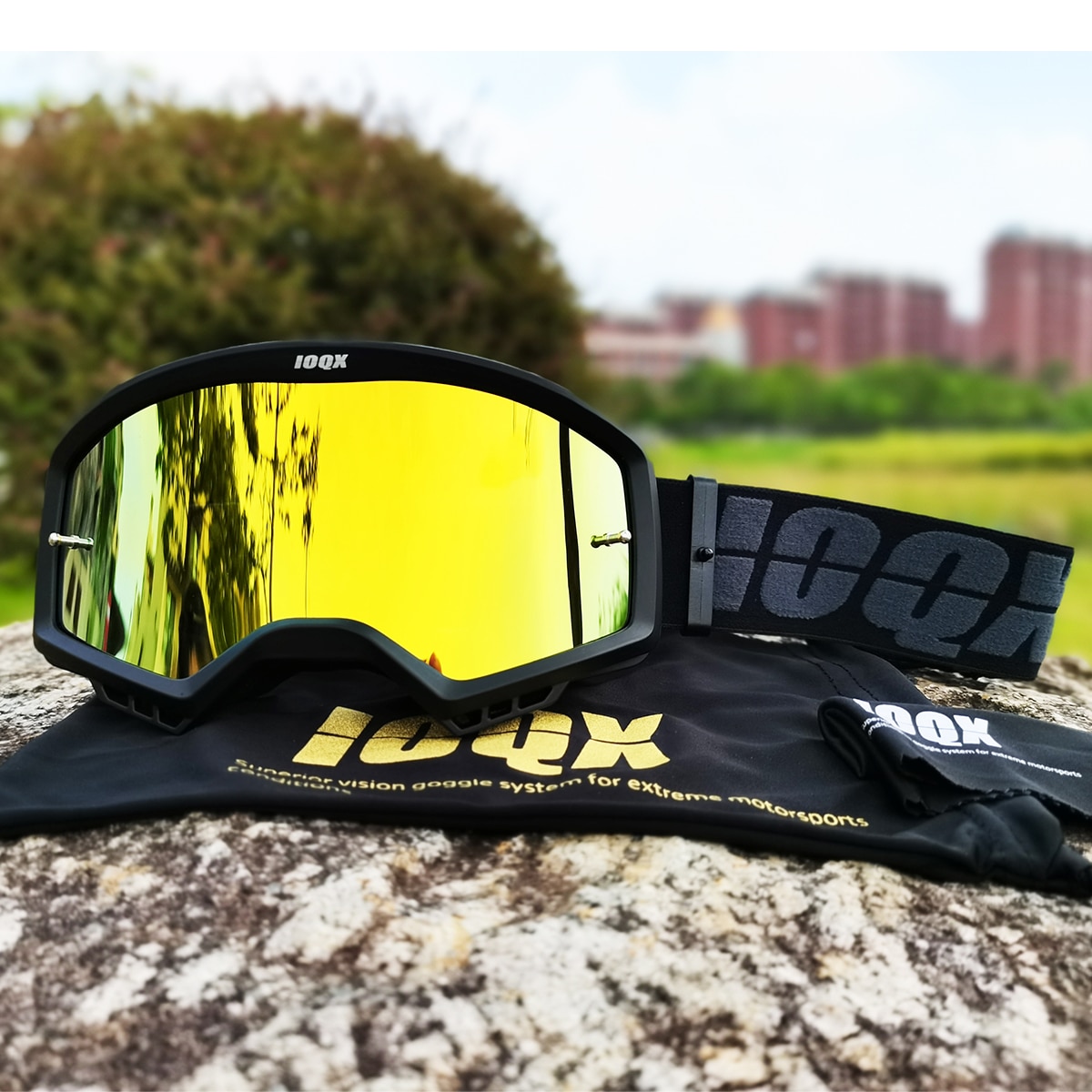 Ioqx Crossmotor Goggles Uv-bescherming Motocross Bril Atv Off Road Skiën Fietsen Lens Sunglass Outdoor Sport Helm Maskers: black no nose