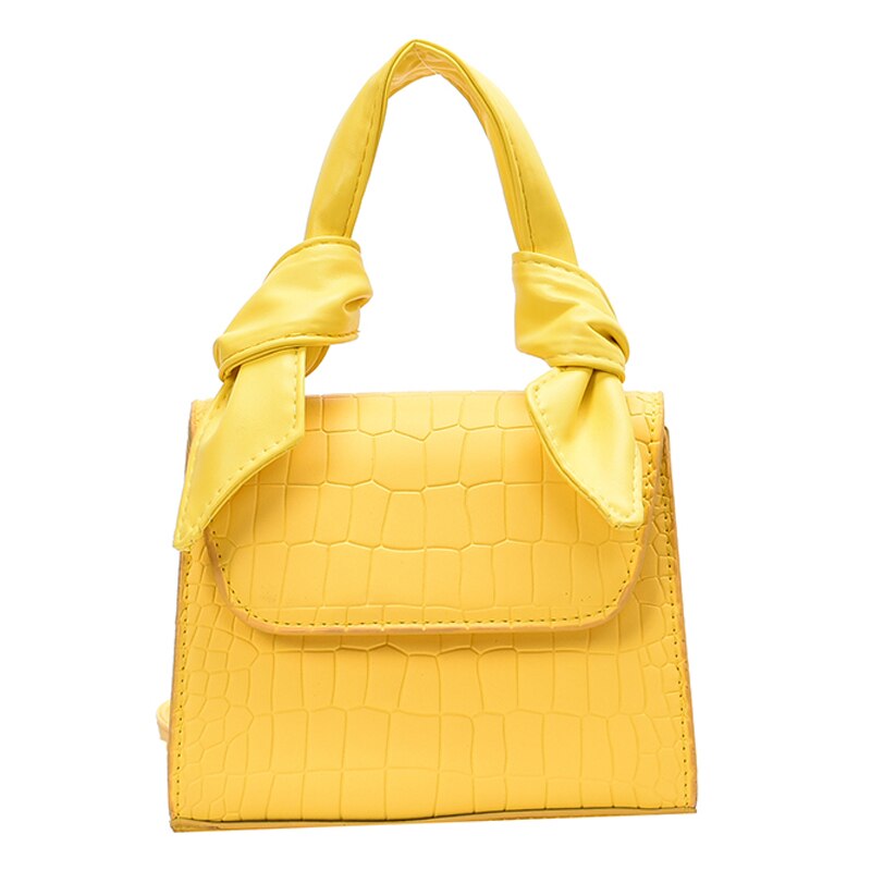 Effen kleur krokodillenprint dames pu leren luxe merk handtas crossbody tassen voor vrouwen handtas vrouwen sac a main: Geel