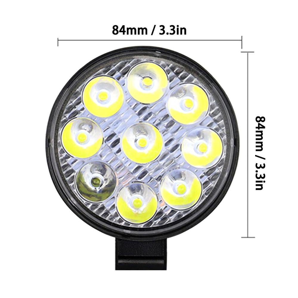 27W 12V 24V Auto Ronde Led Verlichting Off-Road Flood Spot Lamp Overstroming Led Licht bar Voor Auto Auto Suv 4WD