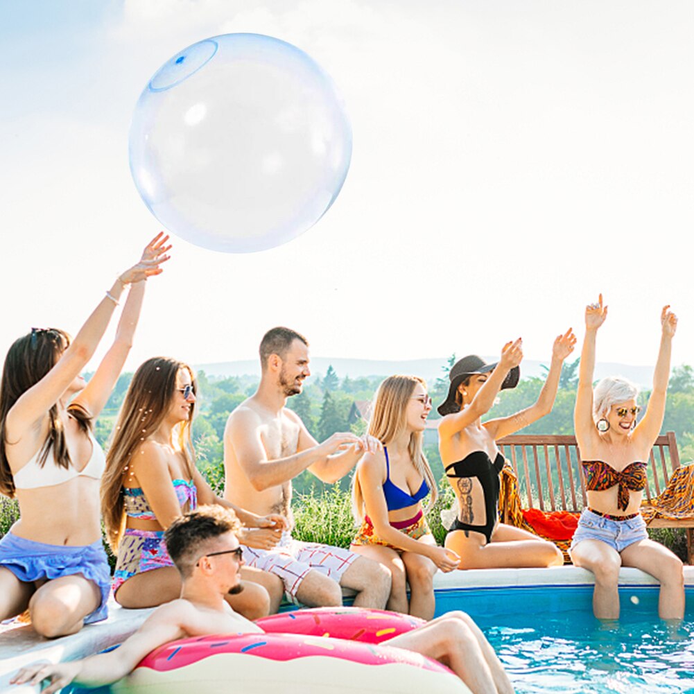 Portable Swimming Inflatable Float 60/35cm Tear Resistant Transparent Bounce Round Balloons Inflatable Bubble Ball