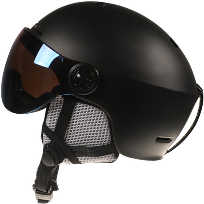 Casque de Ski pour hommes, femmes et enfants, avec couverture de masque pour Moto rapide, Skateboard, Scooter, Skateboard, escalade: black / M