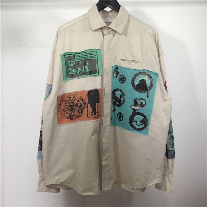 Hip Hop Streetwear CAVEMPT Shirt C.E CAV EMPT TWO COLOUR DENIM SHIRTS Men Women 1:1 Best Casual Cavempt Shirt: 1 / M