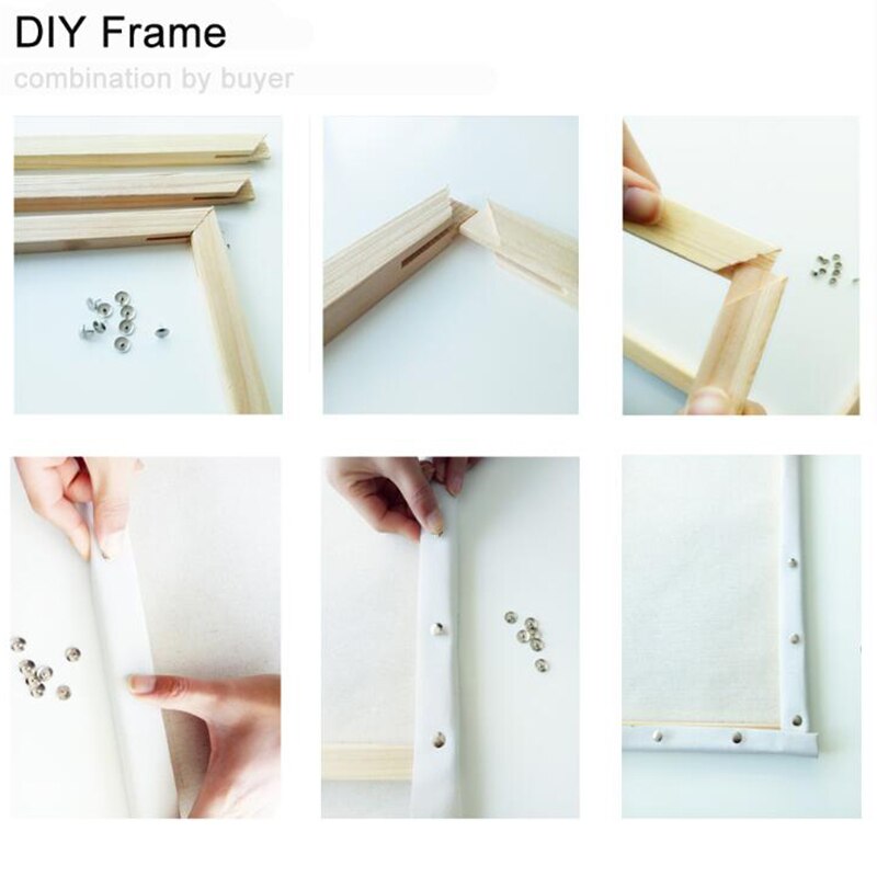 40x50cm Oil Painting Inner Frame Wood DIY Assembled Portable Frame By Numbers Painting Home Decor Picture Frame