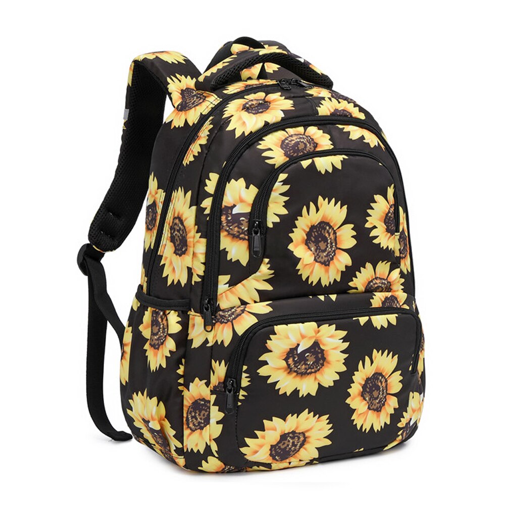 Mochila con estampado de girasol de atinfor, mochilas escolares reflectantes para niñas, mochilas para ordenador portátil, mochila escolar con Floral