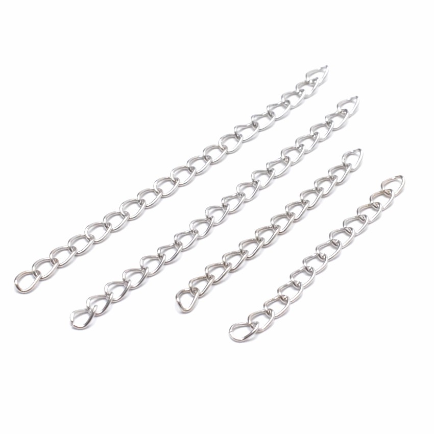 Miaochi smykkefund halskæde forlænger armbånd forlænger forlængelse haler gør-det-selv håndværk smykker finde lave stik: Hvid k / 5cm