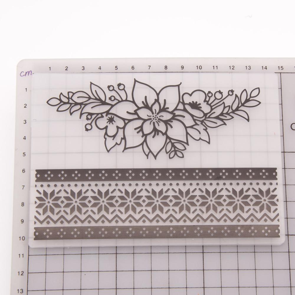 Lace Frame Christmas Embossing Folders DIY Making Paper Cards Craft Stencil Scrapbook Template Plastic Transparent