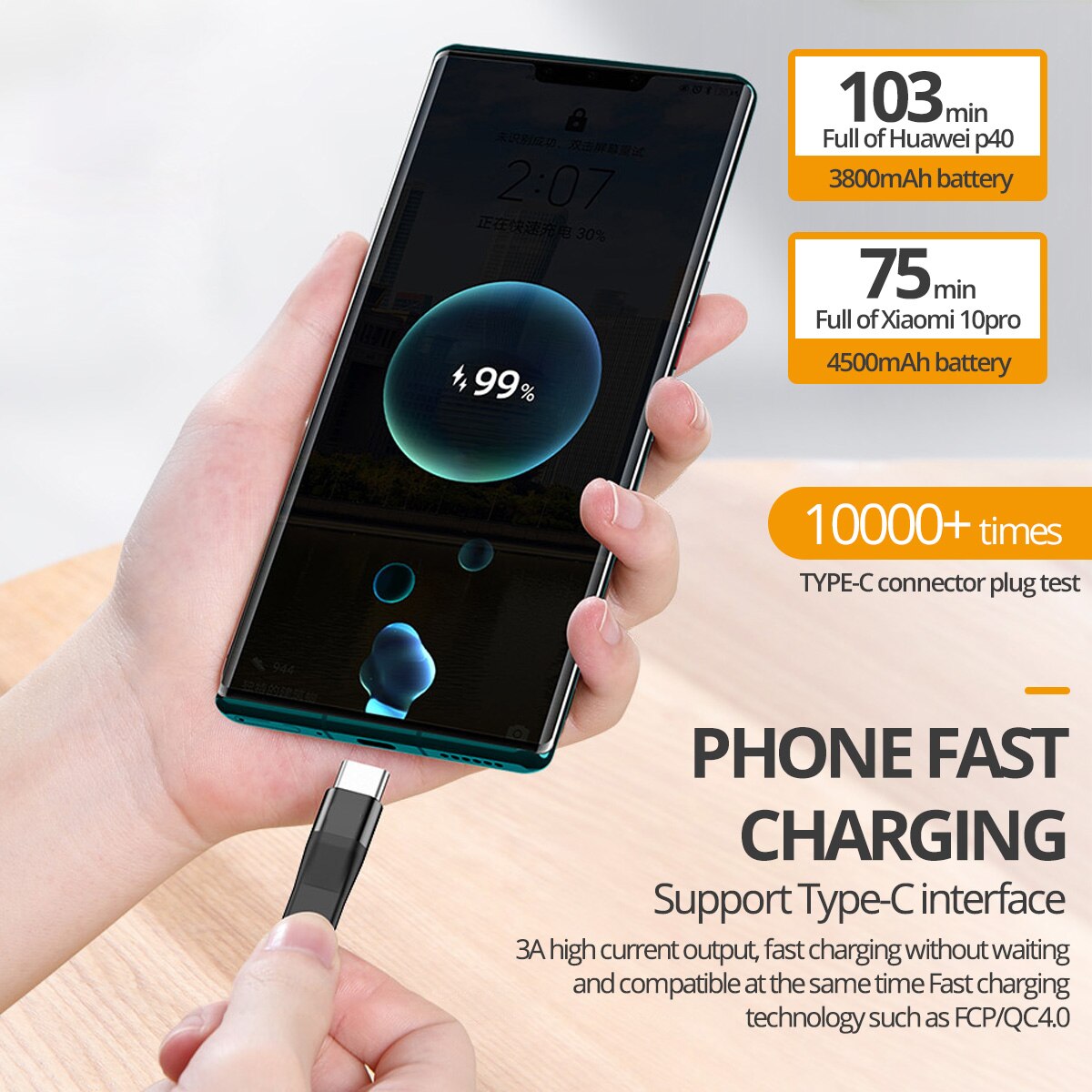 Ankndo usb c to usb c tyyppi otg kaapeli macbook prolle usb 3.1 gen 2 15cm lyhyt data usbc johto 100w pikalataus video ssd usb johto